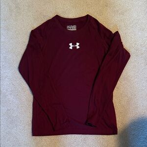 Under Armour Boy’s Burgundy Long Sleeve Tee